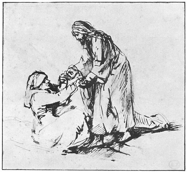 Rembrandt - Guérison de la belle-mère de Pierre