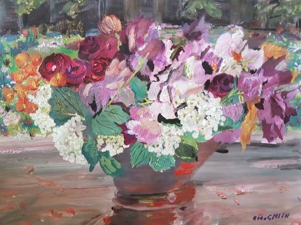 Rêves de fleurs - Peinture de Christine Gillin